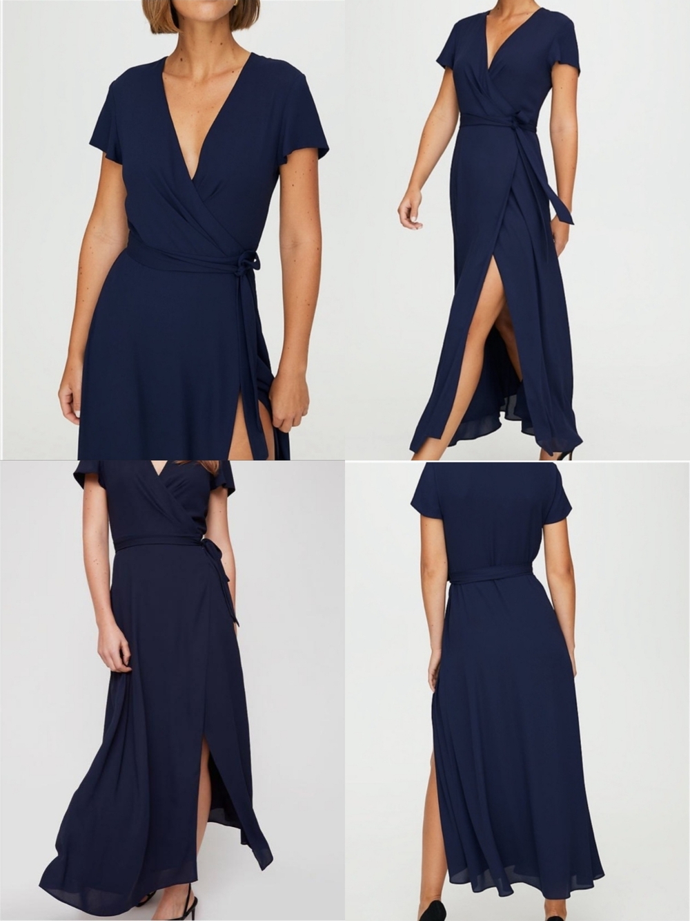 Aritzia Babaton Lexia Short Sleeve Chiffon Wrap Maxi Dress - Picture 14 of 16